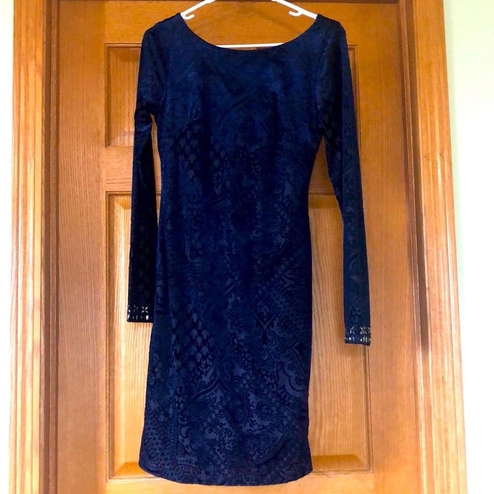 Venus long sleeve velvet dress